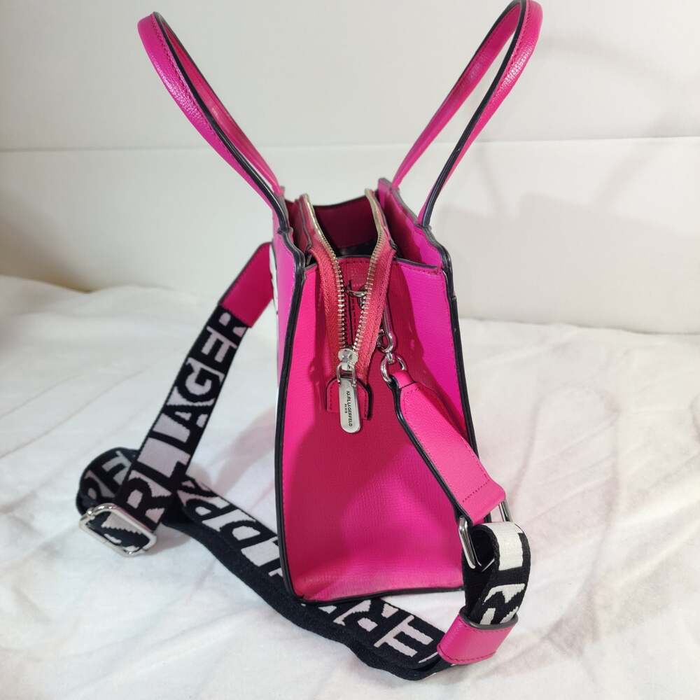 Karl Lagerfeld Paris Maybelle Choupette Satchel Fuchsia Crossbody  Bag NWOT+ Dus - Picture 6 of 10